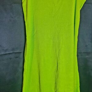 Vibrant Green Ribbed Dress
